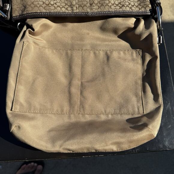 Vintage Coach Signature Mini C Bag Canvas Suede Shoulder Bag Purse Brown F10944 - Picture 13 of 16